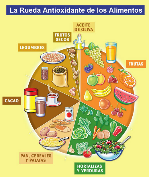 rueda antioxidante de los alimentos